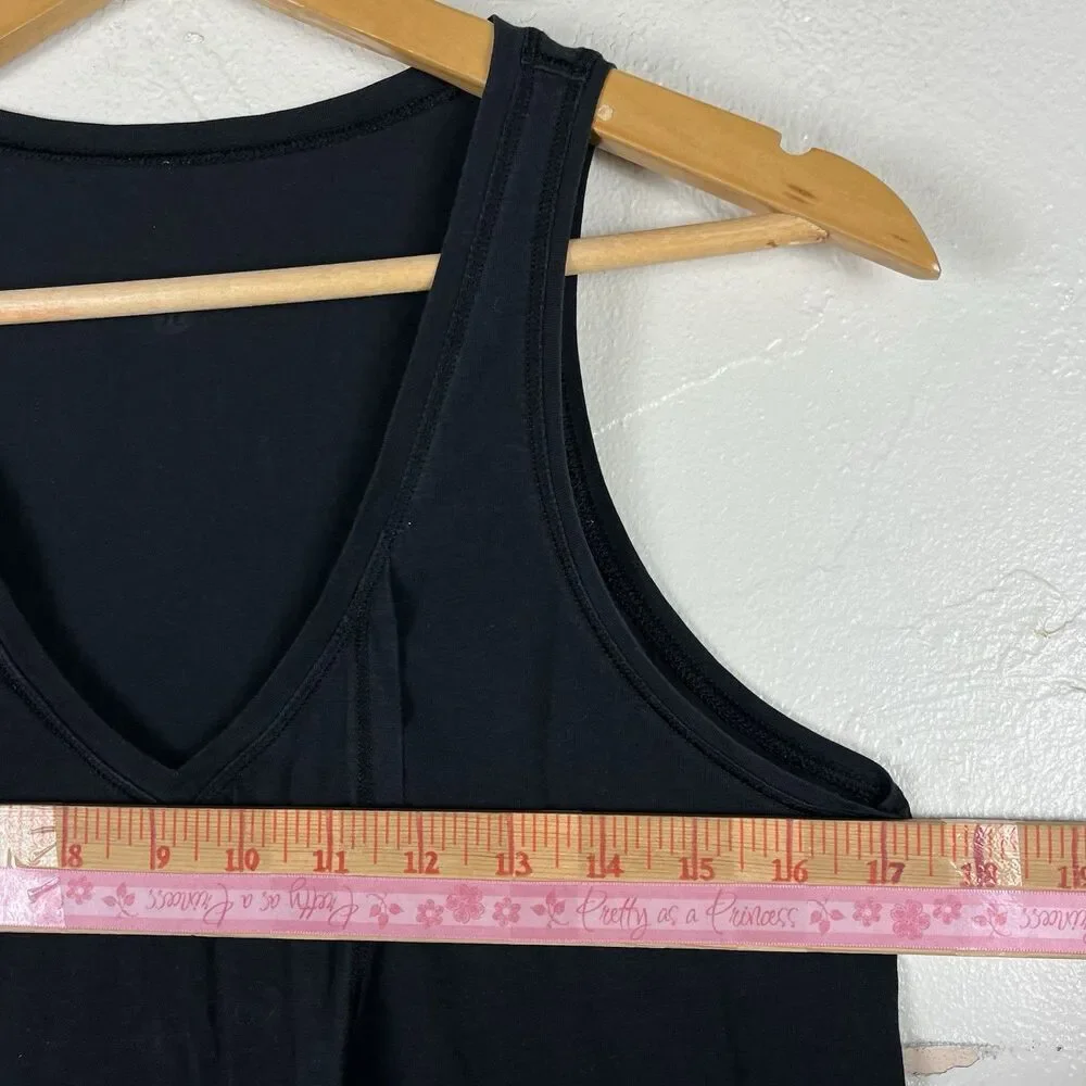 Lululemon Black V-Neck Tank Top Sleeveless Long Athletic Yoga Women’s Wrap Front